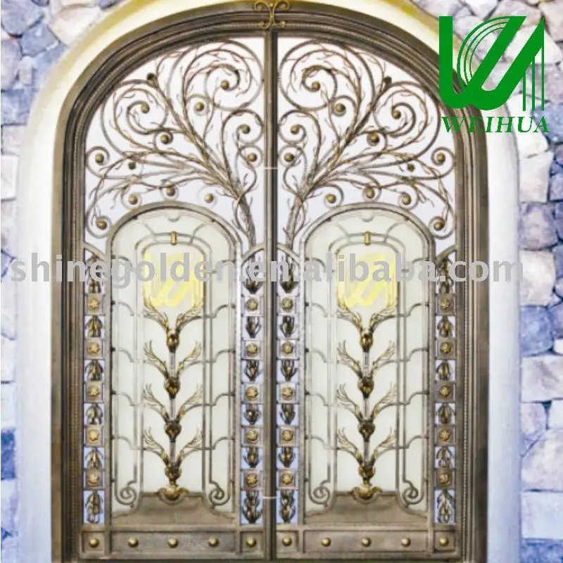 Gyd 15d0080 Artistic Steel Wrought Iron Durable Security Door Buy Wrought Iron Security Door Steel Security Door Villa Iron Door Product On