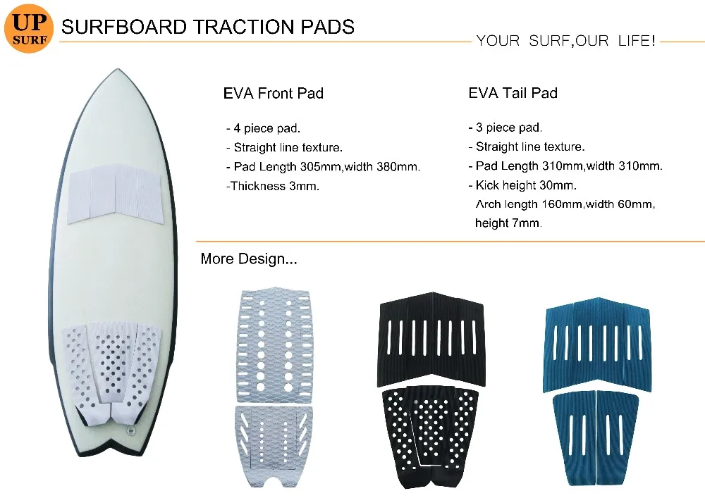 Custom Surfboard Pad Eps/pu Boards Eva Foam Pad 3m Glue Traction Pads