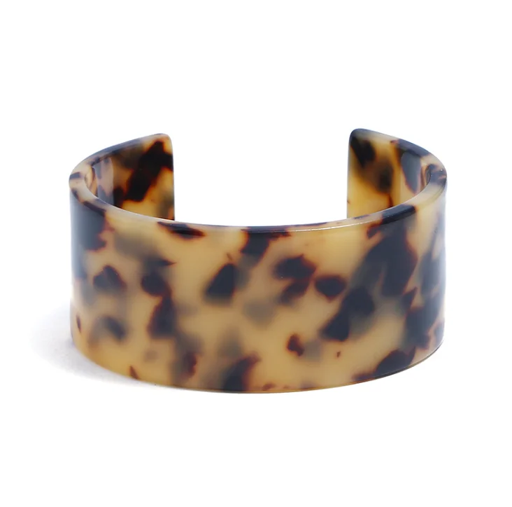 

Tortoise Shell Resin Cuff Bracelet Leopard Print Bracelet Acrylic Amber Jewelry Bracelet, Picture