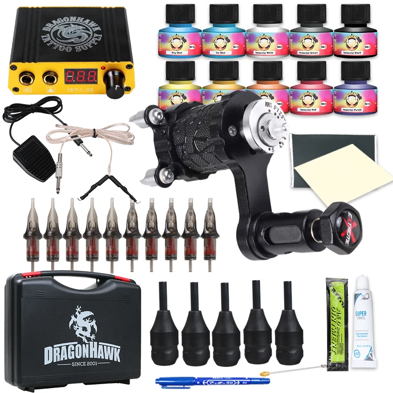 

Free Shipping Dragonhawk Professional Dragonhawk Rotary Tattoo Kits