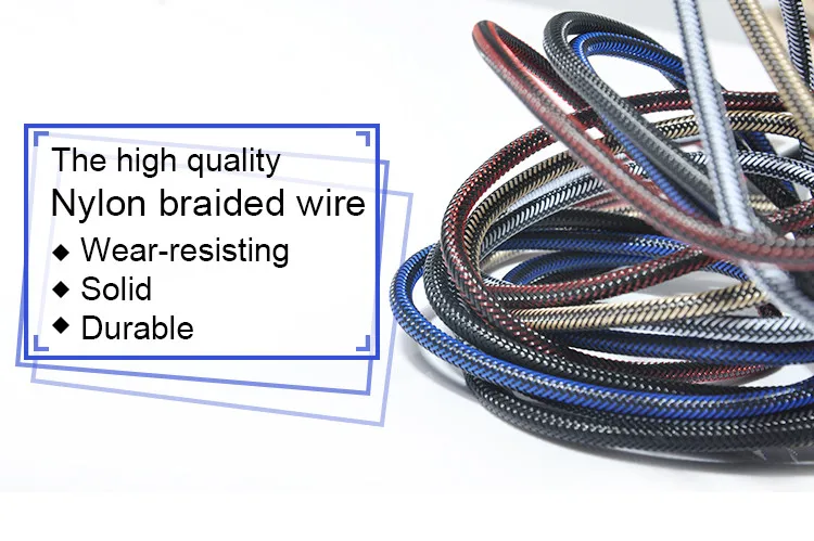 High quality 1m 2m 3m micro usb charger cable, braided micro usb data line for samsung cable