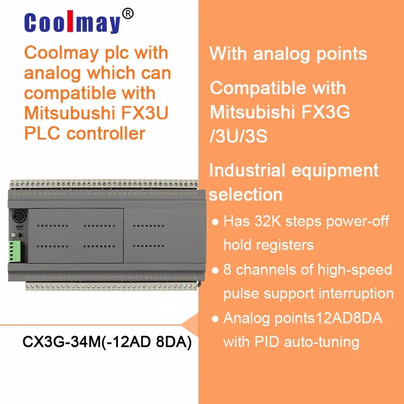 FX3U-48MR 24DI/24DO Tốc Độ Cao PLC Bảng Điều Khiển Công Nghiệp Hỗ Trợ Modbus RTU/TCP Cổng LAN