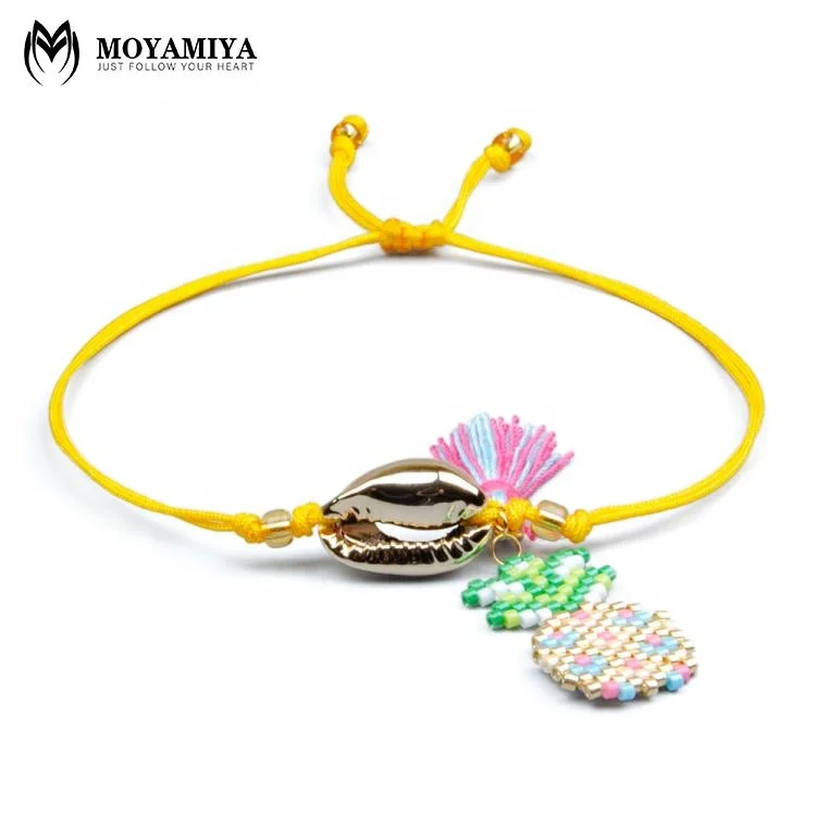 

MI-B180458 Moyamiya japanese miyuki beads pineapple shell charms bracelet, As picture or customized