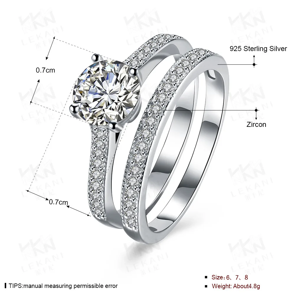 Eternal Love Couple Silver Cubic Zirconia Ring Sets