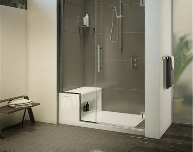 Kt005 Bathroom White Rectangular Solid Surface Stone Shower Base And