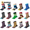 27 Colors Striped Plaid Diamond Cotton Mens Funny Dress Cotton Custom Socks