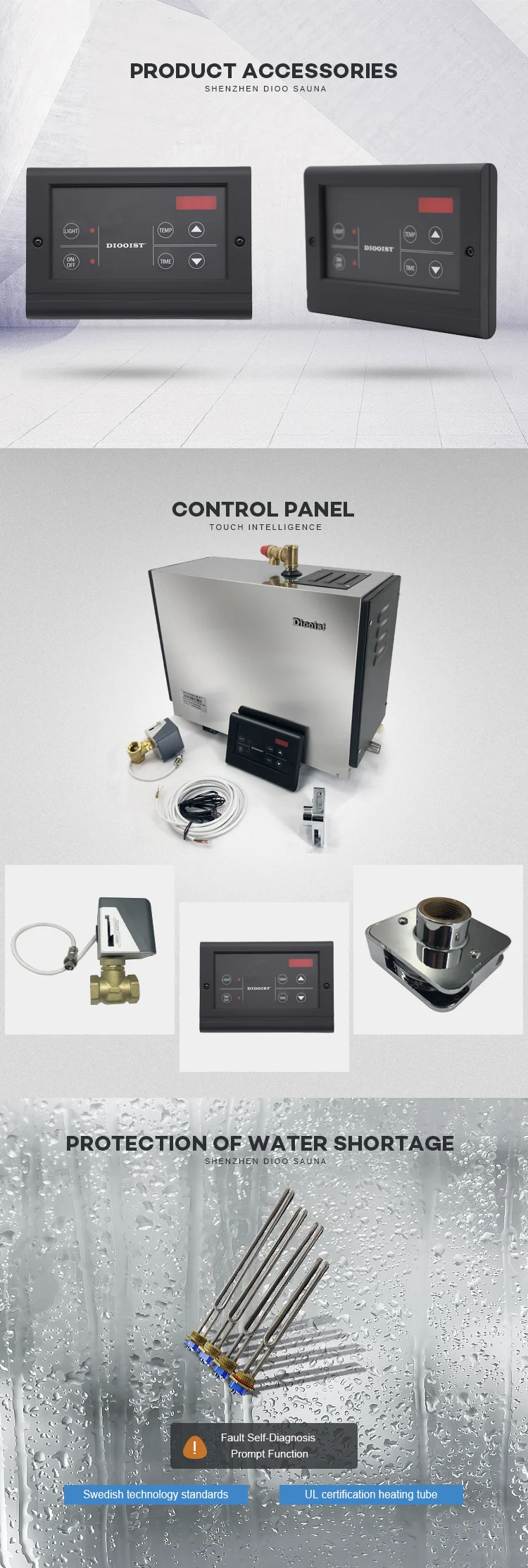 High Quality 6KW Stainless Steel Steam Sauna Bath Generator With Auto Descaling Device