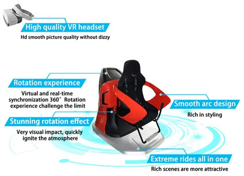 UK And Europe Market 9d VR Cinema Virtual Alliance 360 Degree Rotating VR Chair Cinema VR Room