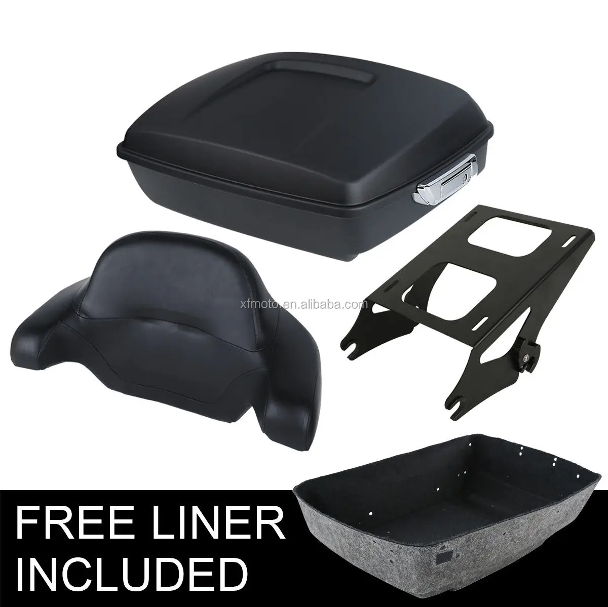 
TCMT XF111547 MB 05 1 234B Motorcycle Chopped Pack Trunk   2 Up Luggage Rack Fit For Harley For Tour Pak Road Glide 14 18 