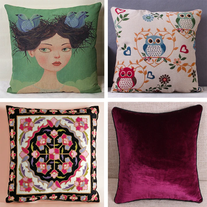 Custom Cushion Cover Hand Embroidery Design Machine Embroidery Buy