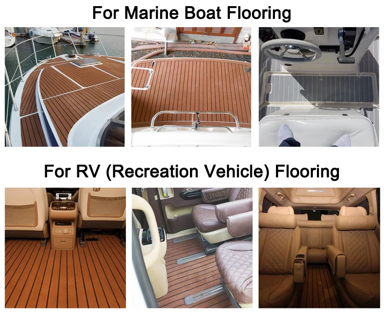 Melors 90in x 35in Marine Flooring Faux Teak Sheet Factory EVA Foam Marine Boat Flooring