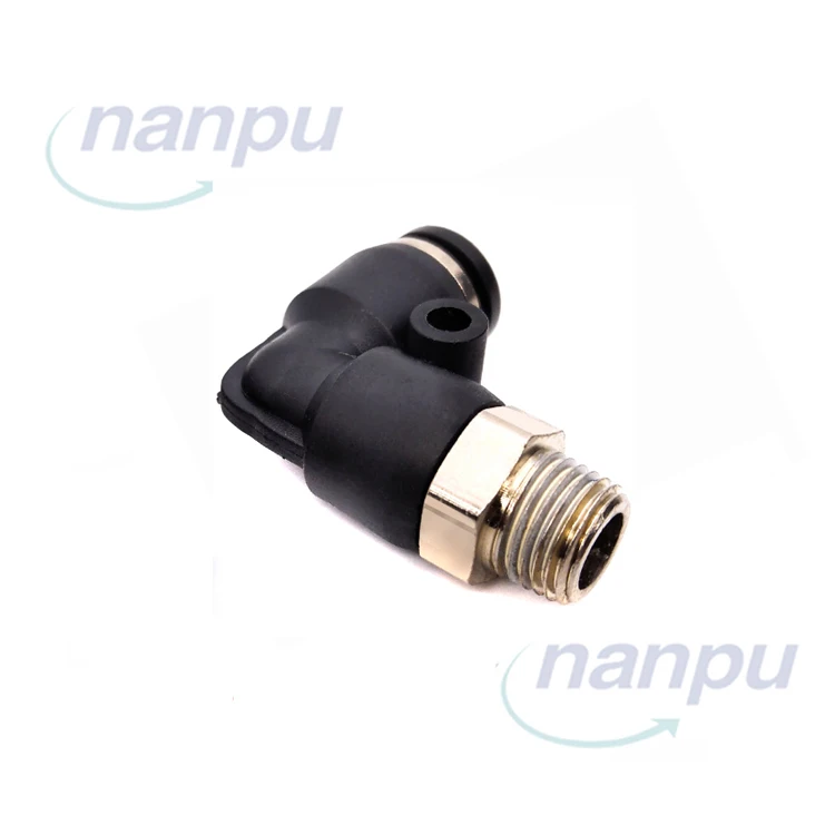 3//8 BSPT Rosca Macho 90 grados tubo de codo rápida Accesorios neumática 12 mm PL12-03