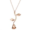 Fashion Rose Newest Flower Design Gold Necklace Wholesale HZS-0183
