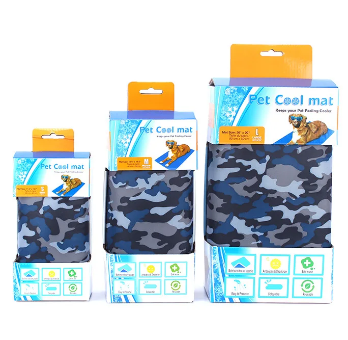 

Amazon Hot Selling waterproof Self-cooling gel pet chilly mat for summer, Blue