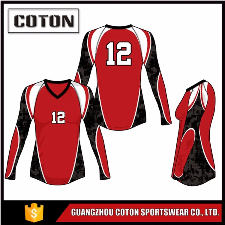 Top Quality 100% Polyester Fabric Custom Sublimated Volleyball Jerseys ...
