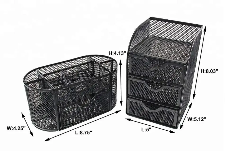 Wholesale Modern Office Desk Organizer Metal Wire Mesh Files Organizers