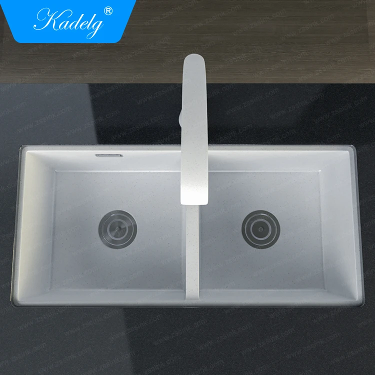 White Undermount Kitchen Double Sink
