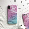 IMD Rainbow Swirl Marble Case for iPhone X 8 7 6 plus , for iPhone 8 Plus Marble Case