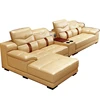 Modern fashion grey fabric 7 seater sofa set designs living room furniture L shaped sectional corner couch combination sofas
