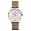 2019 Top Sale Low MOQ Alloy Case Mesh Metal Band Quartz Analog 2 Hand 40MM Universal No Number Simple Marble Watch