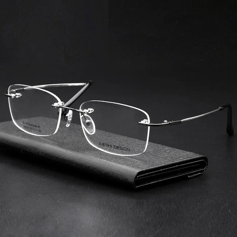 

wholesale good quality ultra light toughness Titanium alloy rimless eyeglasses frames optical glasses women men