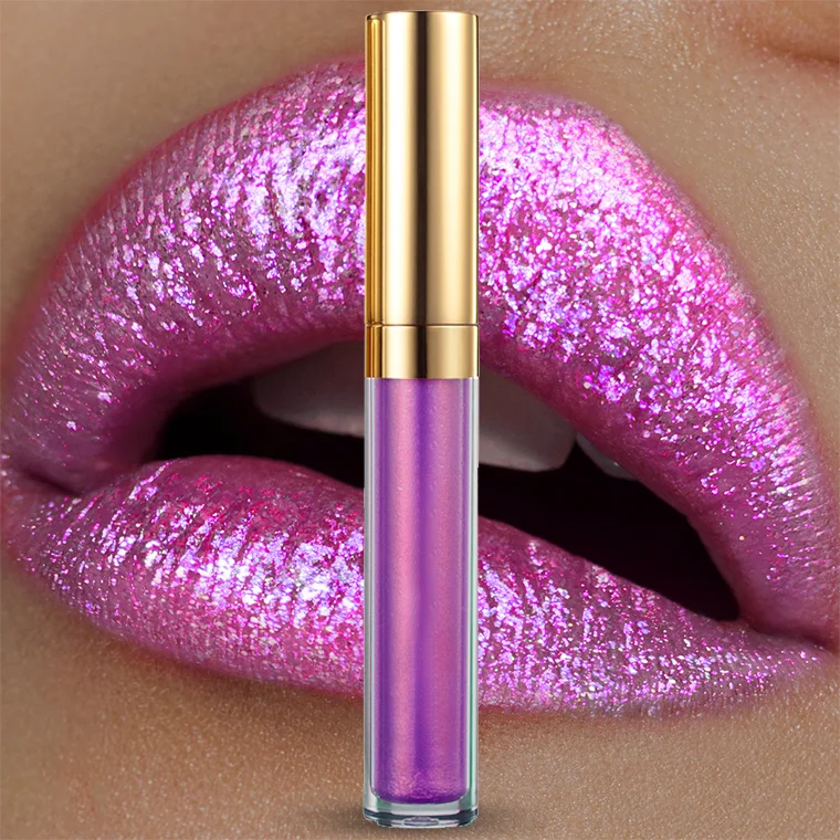 

2019 Wholesale Waterproof Long Lasting 6 Colors Round Tube Liquid Glitter Lipgloss In Stock