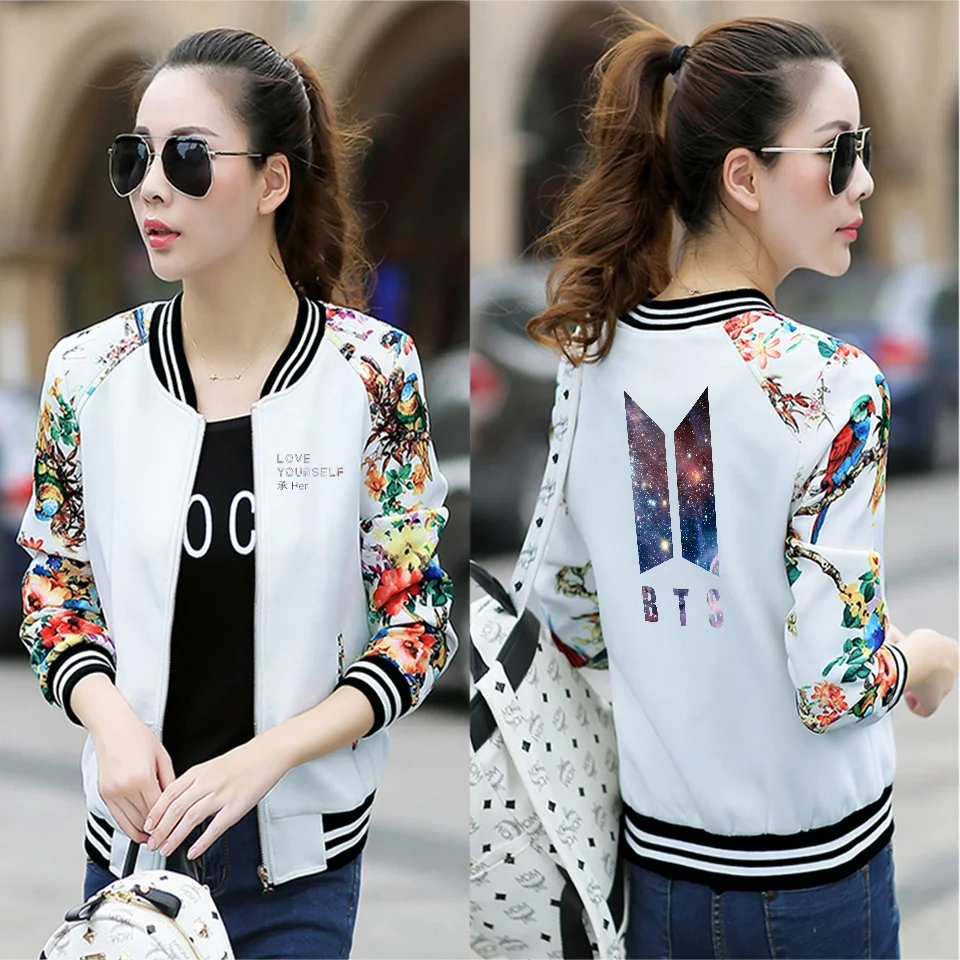 

BTS hot sale wholesale women jacket high quality custom bts logo jacket for women, N/a