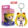 Funko pop Pocket Pretty Soldier Sailor Moon Key Chain pvc action Figure Pendant Key Ring Collectible Model Toy