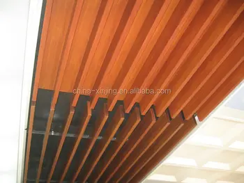 Aluminum Baffle Ceiling U Shape Wood Color Aluminum Ceiling