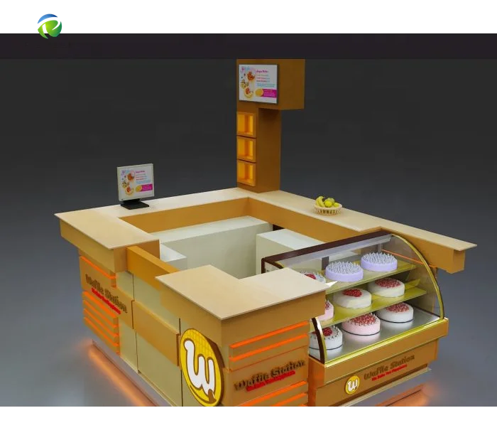 

Pioneer Baked Potato Kiosk Crepe Kiosk & Bakery Cake Display Cabinet For Shopping Mall, Customized color