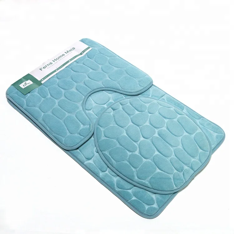 

Stone foot massage mat Flannel fabric Bath door Rug