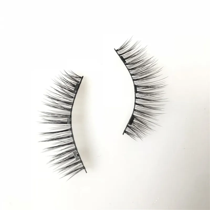 

Wholesale magnetic lashes 3 magnets 3D silk magnetic eyelashes, Natural black