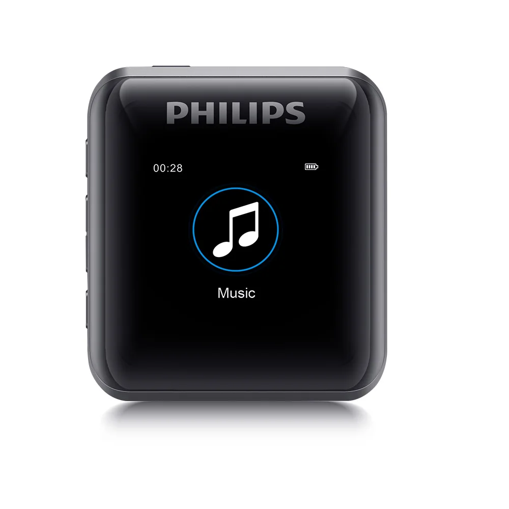 

Philips Original MP3 Player Mini Sim Card 128GB Type-C DSD256 Study MP3 Sport Clip, Black