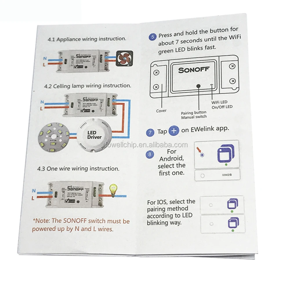 
wifi switch 433MHZ remote control and App remote control smart home 