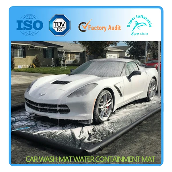 Pvc Portable Truck Inflatable Car Wash Containment Mat With Water