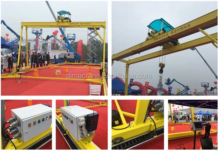 Europe style Intelligent Smart MG 2T double girder mobile gantry crane with Smart Anti-swing device
