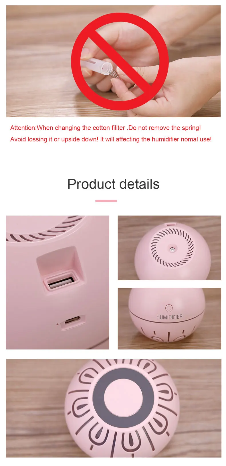 2019 amazon Speed ball humidifier with USB and Battery for sale