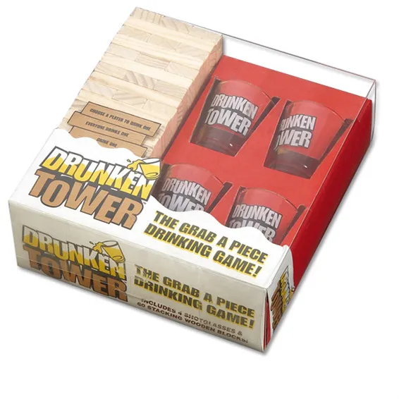 

Building Block Wooden Shot Glass Night Club Party Drinking Games wooden blocks drunken tower