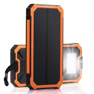 Waterproof 10000mAh Solar Power Bank with LED Light