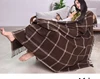 Cheap Check Tartan Queen King Size Yak Wool Woven Plaids Throw Blankets