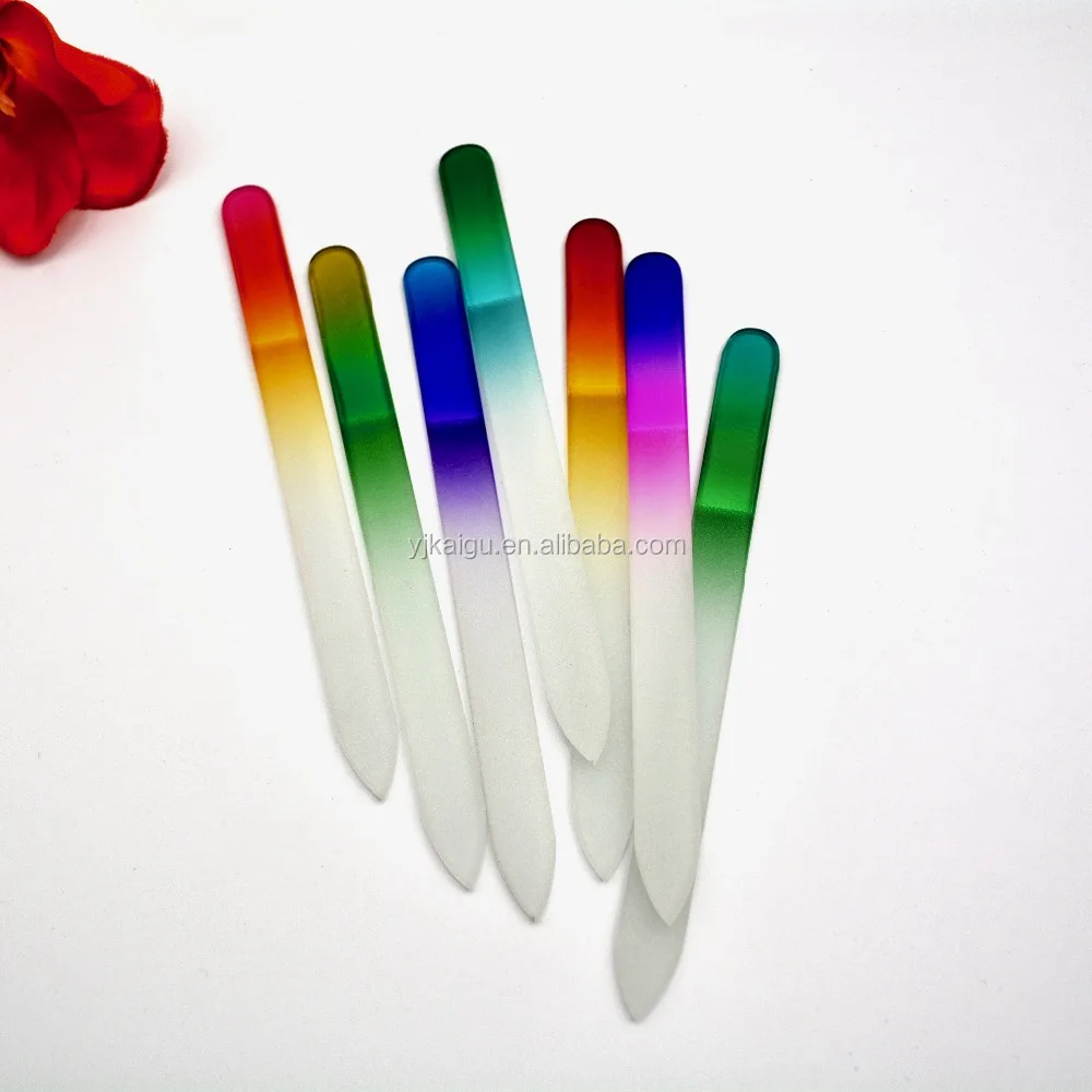 

sand sprayed glass nail file14 cm rainbow glass nail file