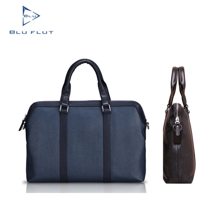 

Customization Blu Flut real leather briefcase High Quality Factory Direct Price Custom Made Men Real Leather Luxury Hand Bags, Coffee, black, blue