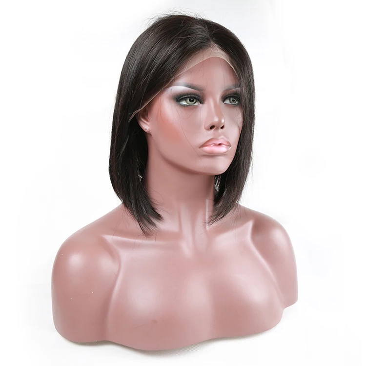 

XBL Free Shipping 70% Off Short Lace Front Human Hair Wigs Brazilian Remy Hair Wig With Baby Hair, Natural color