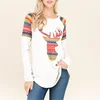 Custom New Women Casual Crop Top Christmas Elk Pattern Printing T-Shirt O-neck Long Sleeve Clothing