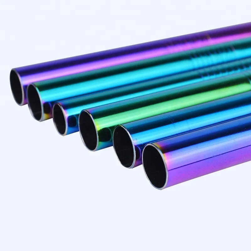 

Reusable Metal Straws Stainless steel straw 6mm 8mm 10mm 12mm, Customized color