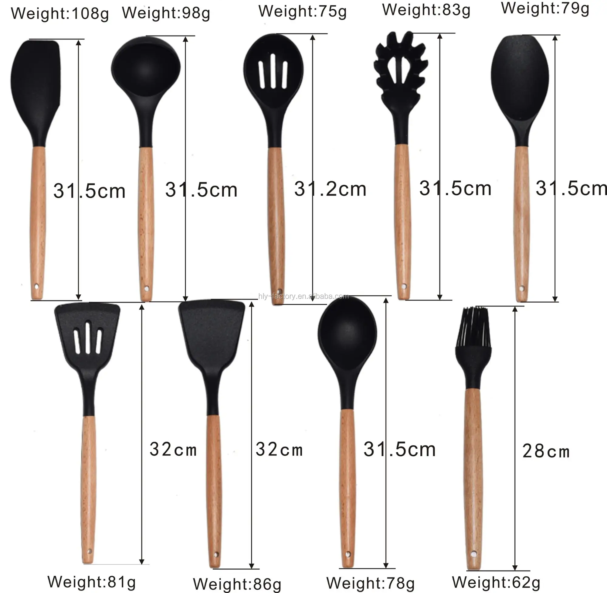 12 piece silicone utensil set