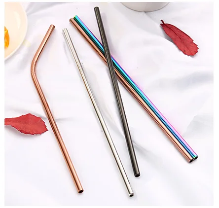 

NATURE COLOR stainless steel cutlery straw stainless steel metal drinking straw, Silver black gold
