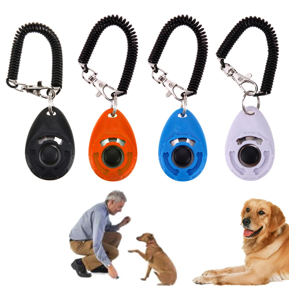 Custom Logo Color Dog Clicker With Wrist Strap Press Pet Training ...