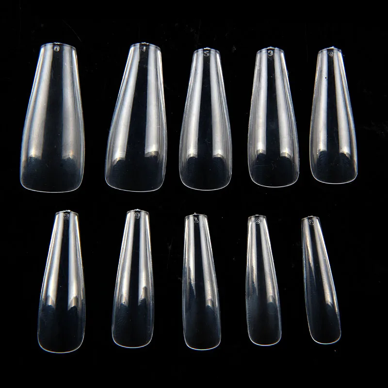 

TSZS 500 PCS Professional Transparent Coffin False Long Nail Tips Full Cover Artificial Finger Nails Provide Free Sample