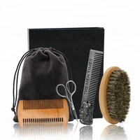 

Grooming Mens Beard Gift Set Box Home Travel Use Beard Brush And Comb Set For Men